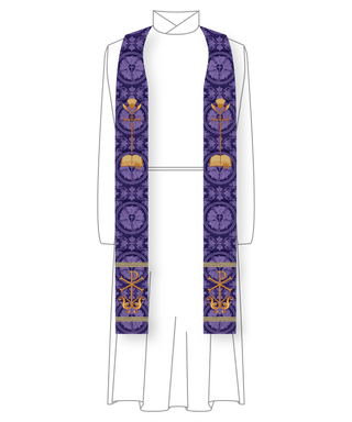 Thistle Bible Thistle Chi Rho Stoles | Purple Priest Liturgical Stoles