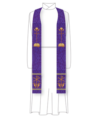 Thistle Bible Thistle Chi Rho Stoles | Purple Priest Liturgical Stoles