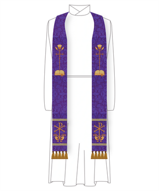 Thistle Bible Thistle Chi Rho Stoles | Purple Priest Liturgical Stoles