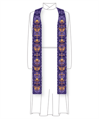 Thistle and Thorn Pastor Lent Stoles | Purple Priest Liturgical Stoles