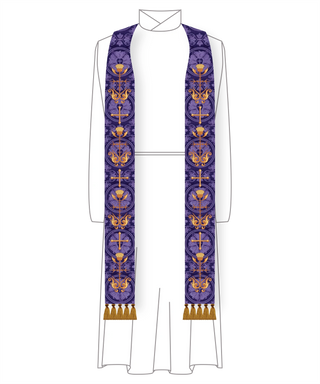 Thistle and Thorn Pastor Lent Stoles | Purple Priest Liturgical Stoles