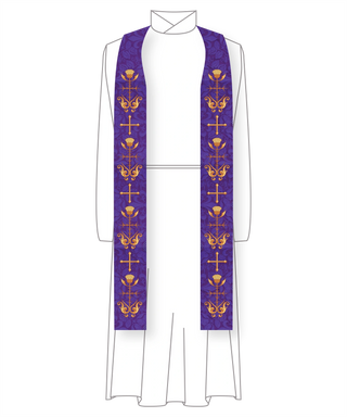 Thistle and Thorn Pastor Lent Stoles | Purple Priest Liturgical Stoles