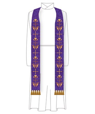 Thistle and Thorn Pastor Lent Stoles | Purple Priest Liturgical Stoles