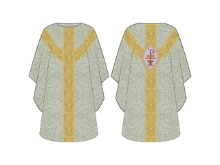 Word Became Flesh Chasuble | White and Ivory Christmas Liturgical Vestment