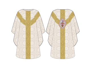 Word Became Flesh Chasuble | White and Ivory Christmas Liturgical Vestment