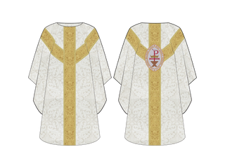 Word Became Flesh Chasuble | White and Ivory Christmas Liturgical Vestment