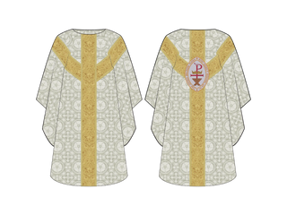 Word Became Flesh Chasuble | White and Ivory Christmas Liturgical Vestment