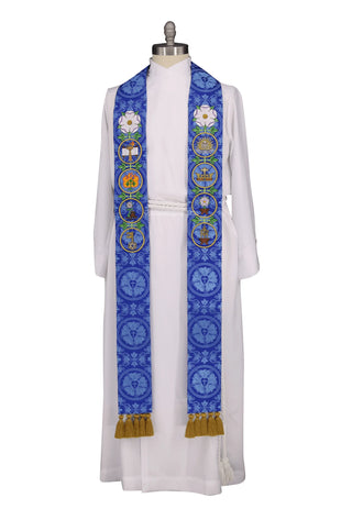 Advent Stole for Clergy (Blue, Violet) | O'Antiphone Advent Collection