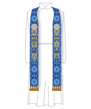 Advent Stole for Clergy (Blue, Violet) | O'Antiphone Advent Collection