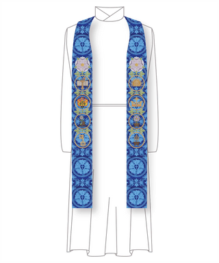 Advent Stole for Clergy (Blue, Violet) | O'Antiphone Advent Collection