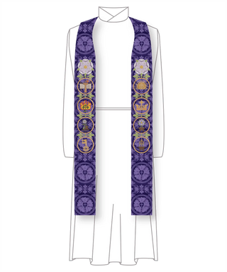 Advent Stole for Clergy (Blue, Violet) | O'Antiphone Advent Collection