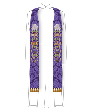 Advent Stole for Clergy (Blue, Violet) | O'Antiphone Advent Collection