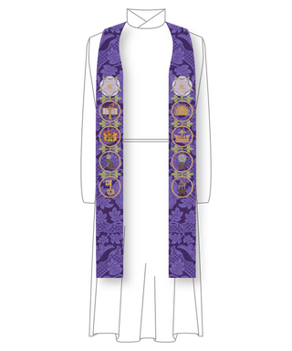 Advent Stole for Clergy (Blue, Violet) | O'Antiphone Advent Collection