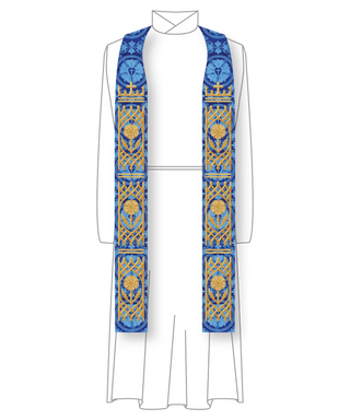 Advent Lattice Pastor Priest Stole | Violet or Blue Clergy Stole