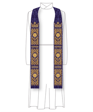 Advent Lattice Pastor Priest Stole | Violet or Blue Clergy Stole