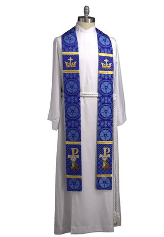 Rex Gentium Advent Stole for Clergy (Blue or Violet) | Clergy Stoles