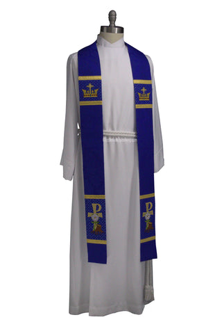 Rex Gentium Advent Stole for Clergy (Blue or Violet) | Clergy Stoles