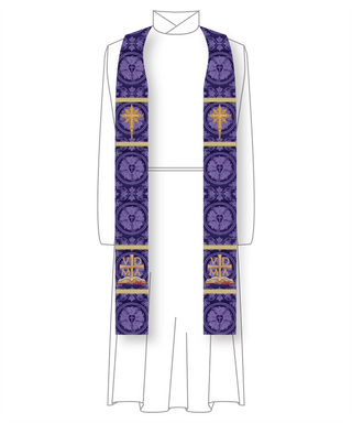 Advent Star Stole | Blue or Violet Advent Pastor Priest Stole