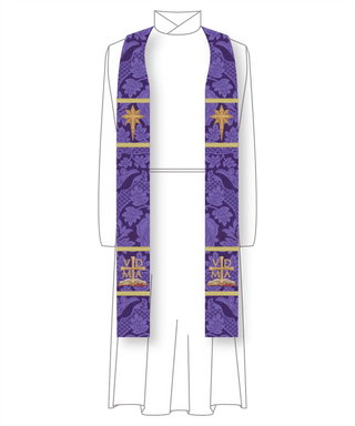 Advent Star Stole | Blue or Violet Advent Pastor Priest Stole