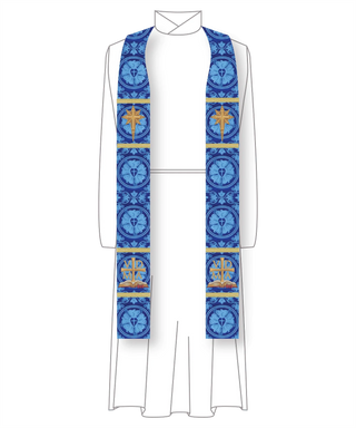 Advent Star Stole | Blue or Violet Advent Pastor Priest Stole