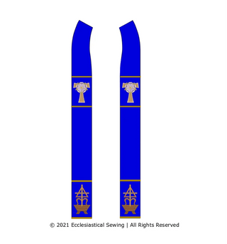 Advent Tau Rose O Virgo Virginum | Blue and Violet Advent Stoles