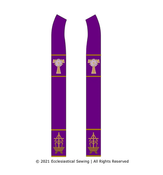 Advent Tau Rose O Virgo Virginum | Blue and Violet Advent Stoles