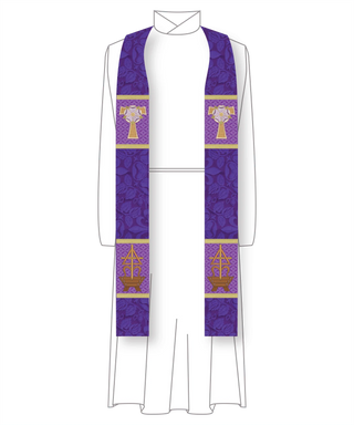 Advent Tau Rose O Virgo Virginum | Blue and Violet Advent Stoles