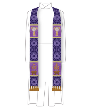 Advent Tau Rose O Virgo Virginum | Blue and Violet Advent Stoles