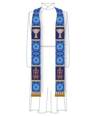 Advent Tau Rose O Virgo Virginum | Blue and Violet Advent Stoles