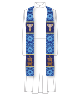 Advent Tau Rose O Virgo Virginum | Blue and Violet Advent Stoles