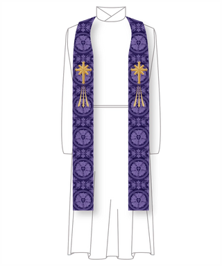 Advent Tau Star Pastor Priest Stole | Violet or Blue Clergy Stole