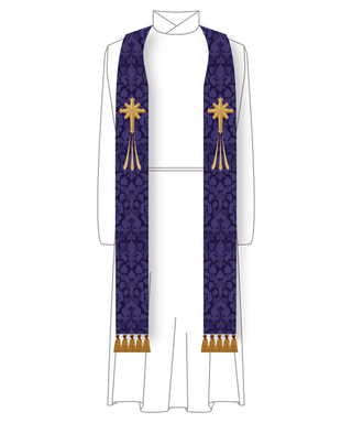 Advent Tau Star Pastor Priest Stole | Violet or Blue Clergy Stole