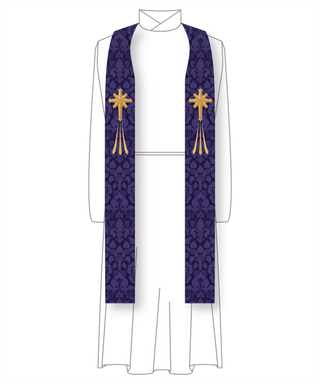 Advent Tau Star Pastor Priest Stole | Violet or Blue Clergy Stole