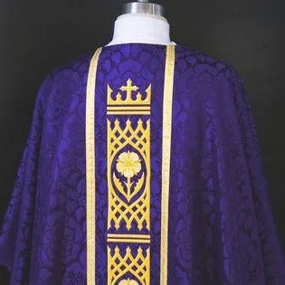 Advent Violet Lattice Pastor Priest Chasuble | Advent Priest Chasuble