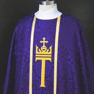 Advent Violet Tau Pastor Priest Chasuble | Violet Advent Priest Chasuble