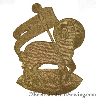 Agnus Dei Lamb of God Gold Iron On Applique