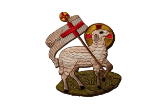 Agnus Dei Lamb of God Silk Appliqué |One Hundred Percent Silk.