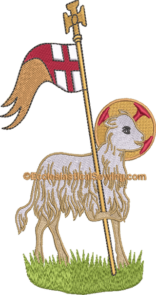 Agnus Dei Lamb Machine Embroidery Design| Religious Lamb digital embroidery design Ecclesiastical Sewing