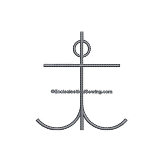 Anchor Cross Style 2 Digital Embroidery | Religious Embroidery Design