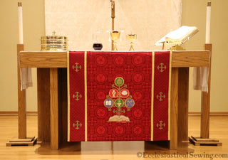 Antependium Catechesis Tree in Luther Rose Brocade