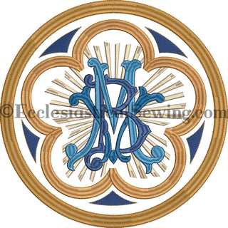 Blessed Virgin Mary Quatrefoil Machine Embroidery Design