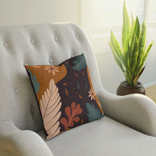 Bohemian Bliss: Premium Square Accent Pillow with Floral/Botanical Design - Ideal as a Gift