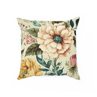 Boho Bliss: Premium Square Cushion/Pillow with Floral/Botanical Design for a Modern Home