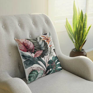 Boho-Inspired: Premium Square Cushion/Pillow with Floral/Botanical Design for a Modern Home