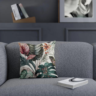 Boho-Inspired: Premium Square Cushion/Pillow with Floral/Botanical Design for a Modern Home