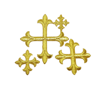 Bright Gold Metallic Cross Appliques | Iron On Backing Cross