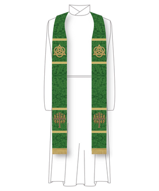 Budded Cross Trinity Priest Stole | Green Stole Sanctified Collection