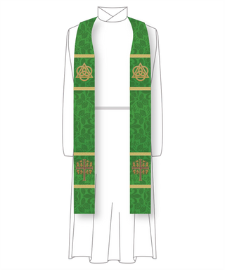 Budded Cross Trinity Priest Stole | Green Stole Sanctified Collection