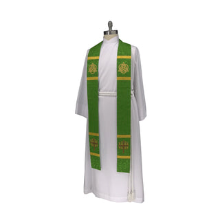 Budded Cross Trinity Priest Stole | Green Stole Sanctified Collection