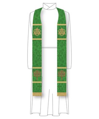 Budded Cross Trinity Priest Stole | Green Stole Sanctified Collection